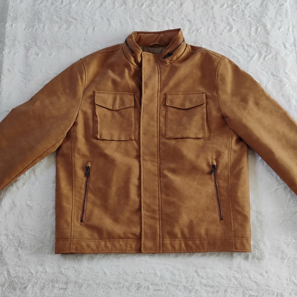 Dockers Faux Leather Military Jacket